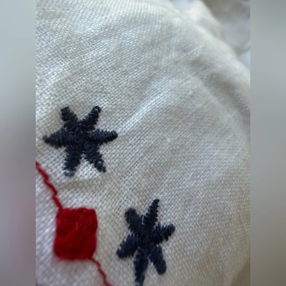 Cynthia‎ Rowley White and Red Embroidered High Waist Shorts